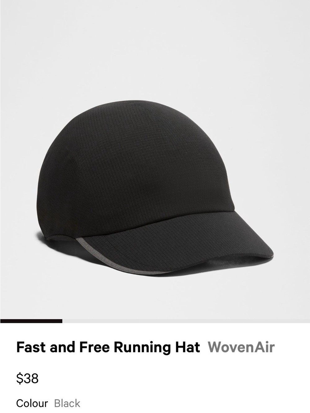 lululemon athletica black running cap with reflective trim